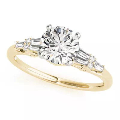 Maddie Baguette And Round Diamond Engagement Ring