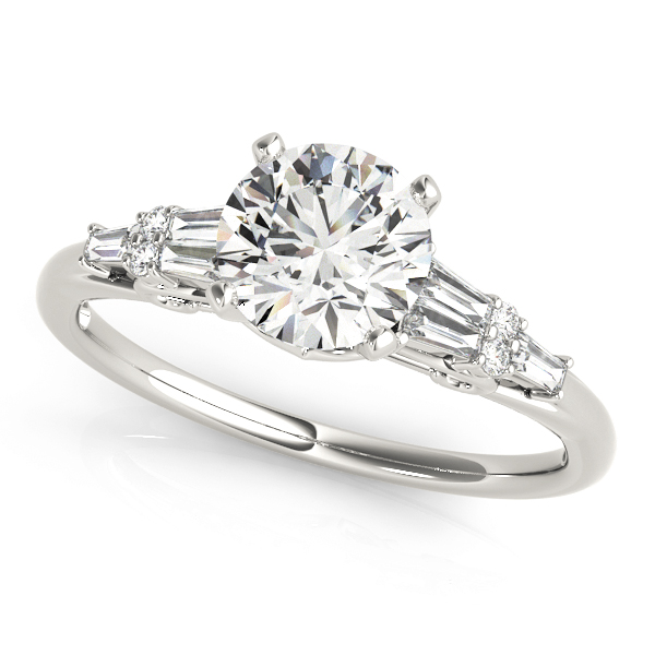 Maddie Baguette And Round Diamond Engagement Ring