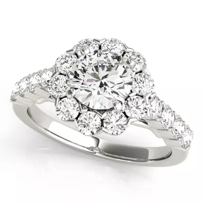 Fleur Halo Engagement Ring