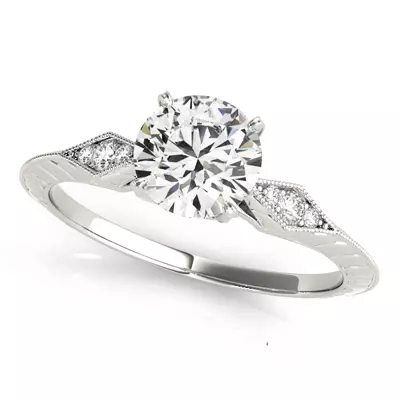 Isla 4 Prong Vintage Style Engagement Ring
