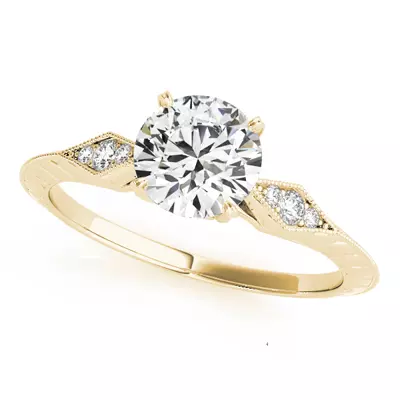 Isla 4 Prong Vintage Style Engagement Ring