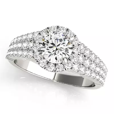 Verona Pavé Diamond Encrusted Halo Engagement Ring