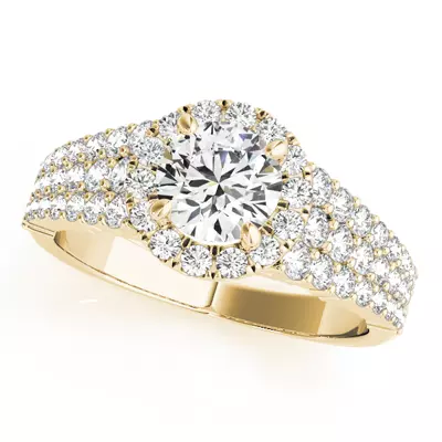 Verona Pavé Diamond Encrusted Halo Engagement Ring