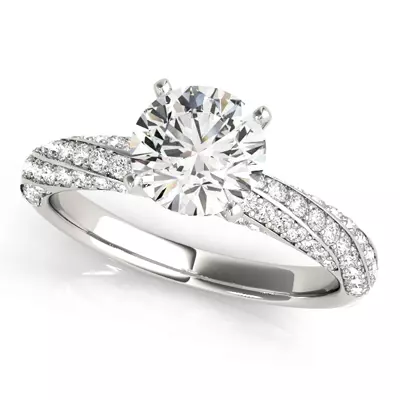 Malina Pavé Diamond Twist Engagement Ring