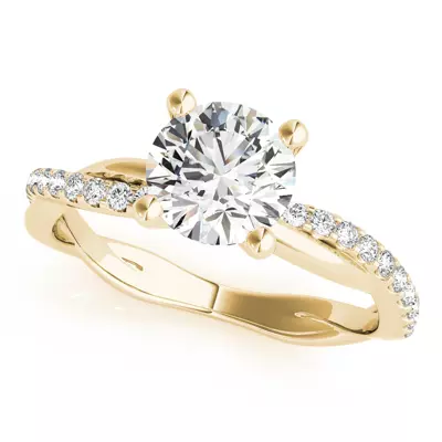 Brooklyn 4 Prong Diamond Twist Engagement Ring