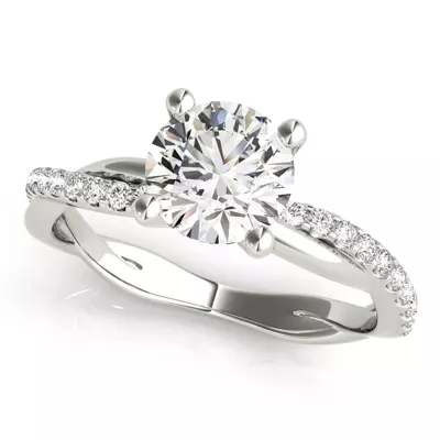 Brooklyn 4 Prong Diamond Twist Engagement Ring