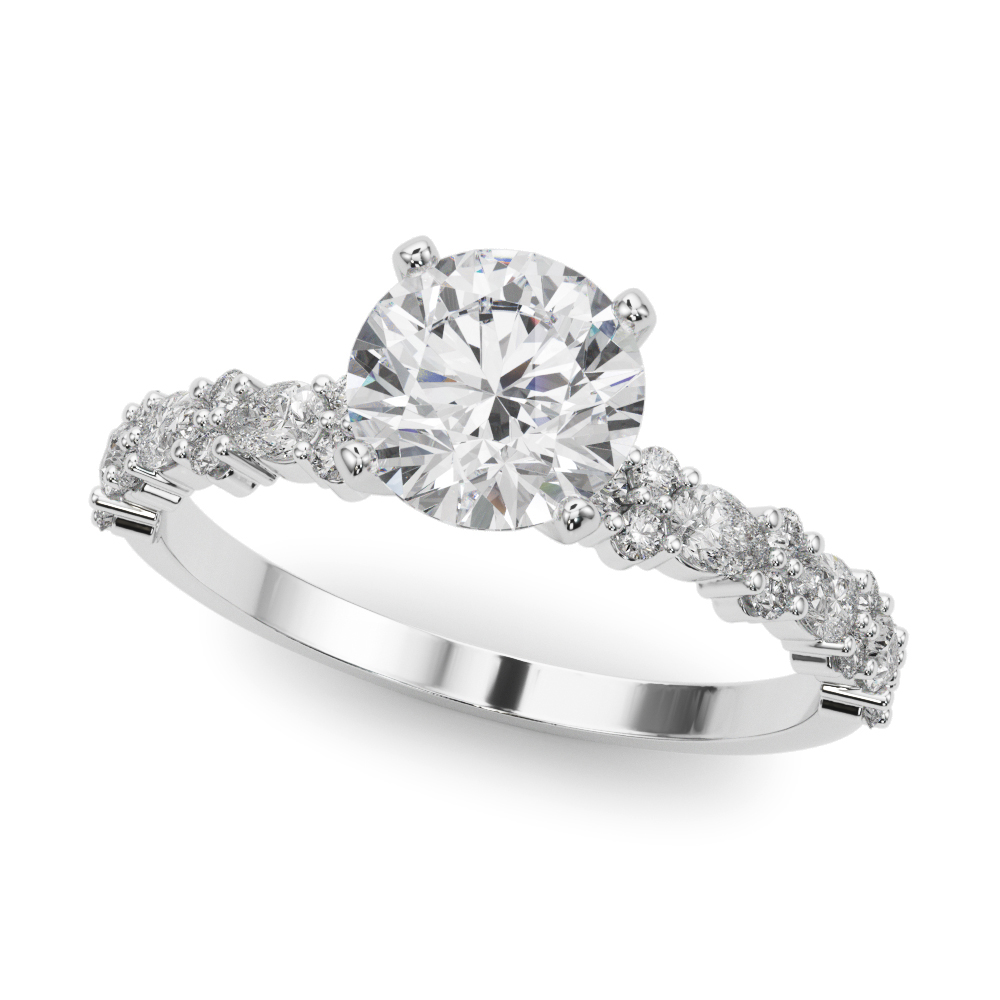 Dana Round And Pear Shape Diamond Engagement Ring