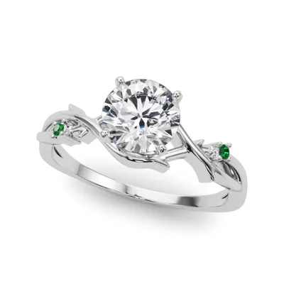 Vine Nature Inspired Emerald Engagement Ring