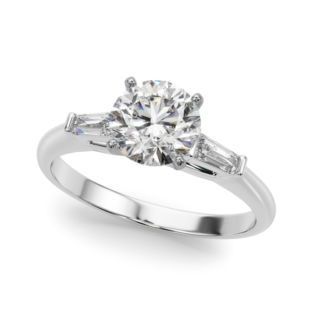 Galla Three Stone Tapered Baguette Engagement Ring