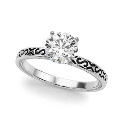 Tanzanora Vintage Inspired Solitaire Engagement Ring