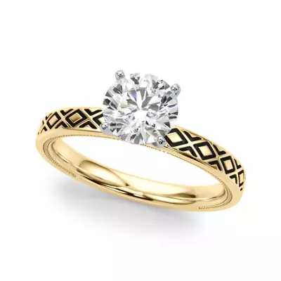 Peridorna Vintage Inspired Solitaire Engagement Ring