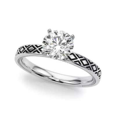 Peridorna Vintage Inspired Solitaire Engagement Ring