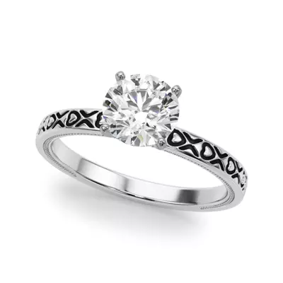Moganita Vintage Inspired Solitaire Engagement Ring