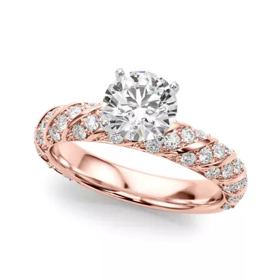 Aurorite Swirl Inspired Diamond Engagement Ring