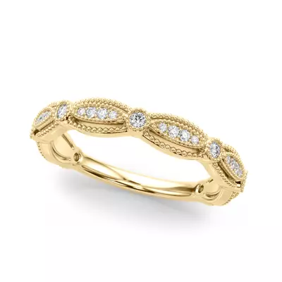 Topazia Vintage Inspired Wedding Band