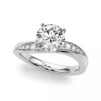 Carmen Modern Curved Engagement Ring