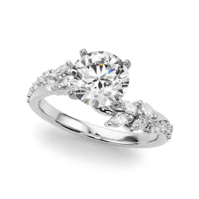 Lynx Diamond Leaf Engagement Ring