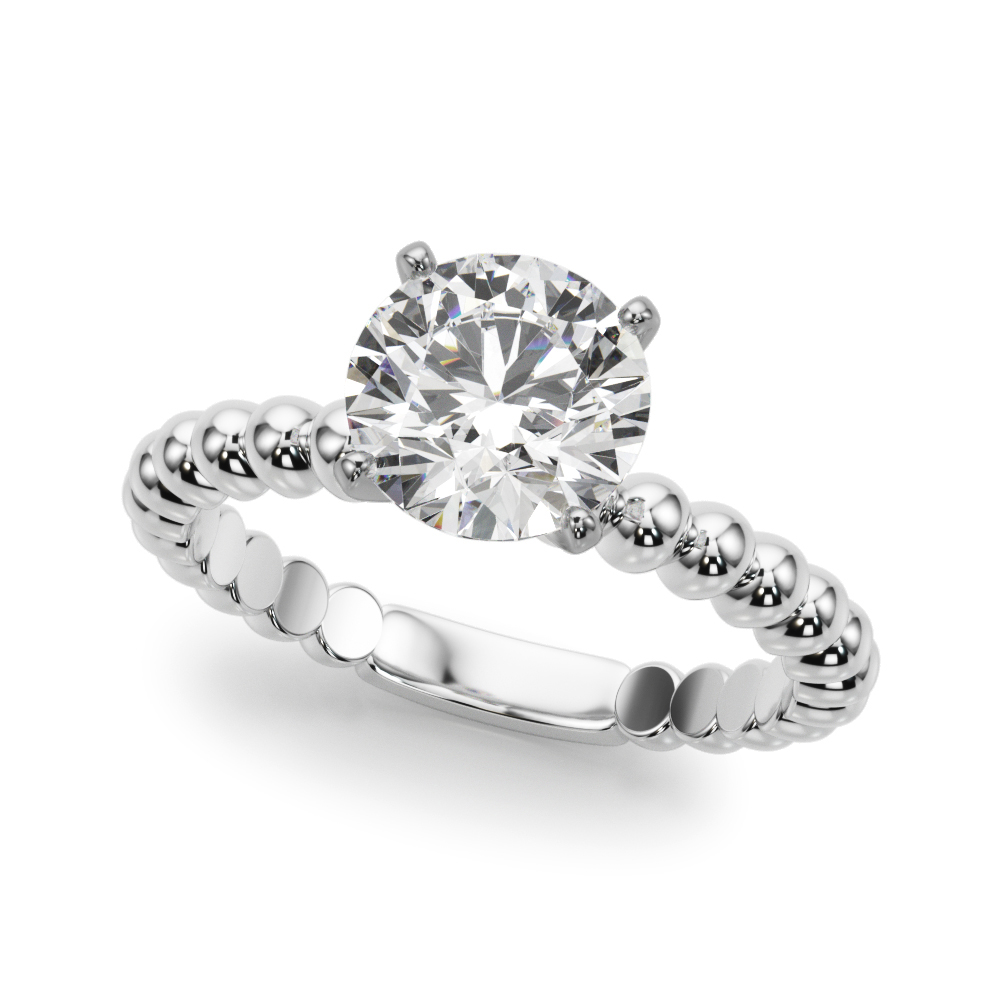 Lisette Beaded Solitaire Engagement Ring