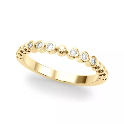 Kateri Beaded Bezel Diamond Wedding Band