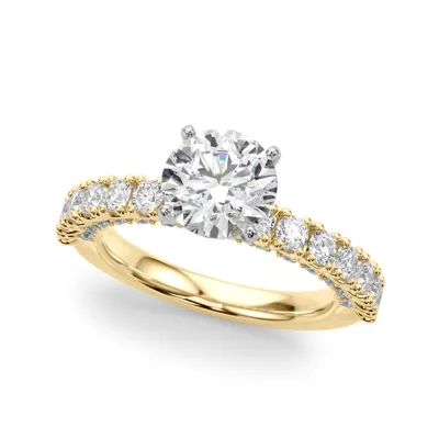 Vellara Sculpted Pavé Lab Engagement Ring