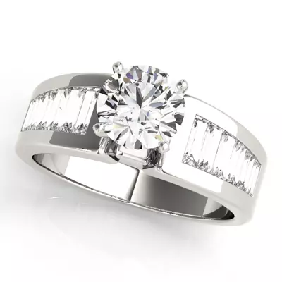 Gina Channel Set Baguette Diamond Engagement Ring