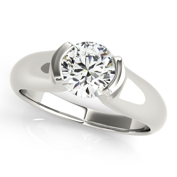 Carolina Half Bezel Solitaire Engagement Ring