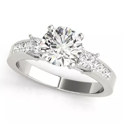 Angel Three Stone Engagement Ring
