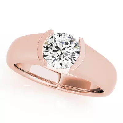 Geneva Half Bezel Solitaire Engagement Ring