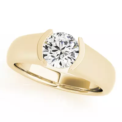 Geneva Half Bezel Solitaire Engagement Ring