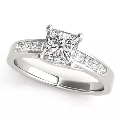 Sicily Princess Cut Engagement Ring With Channel Set Diamonds