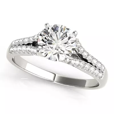 Miya Two Row Pavé Diamond Engagement Ring