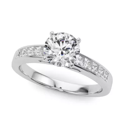 Charlamaine Princess Cut Channel Engagement Ring