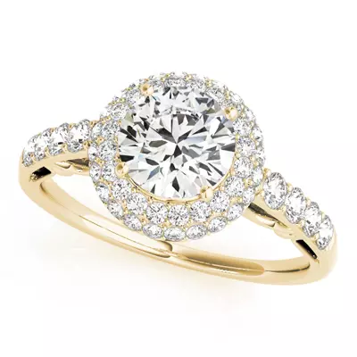 Olympia Pavé Diamond Halo Engagement Ring