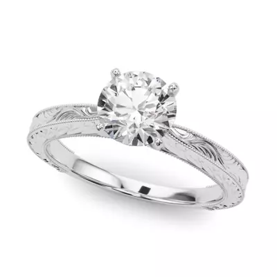 Mila Vintage-Inspired Solitaire Engagement Ring