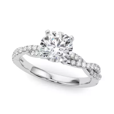 Abigail Pavé Diamond Twist Engagement Ring