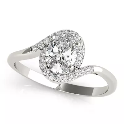 Caspian Oval Halo Engagement Ring