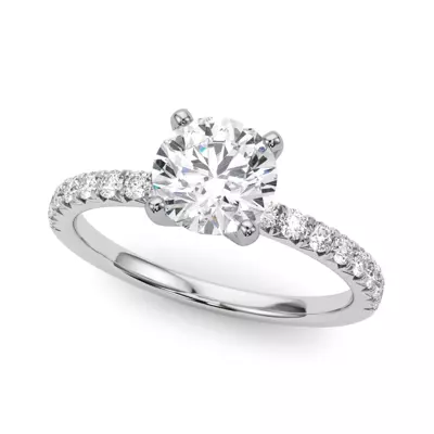 Hazel Classic Pavé Diamond Engagement Ring
