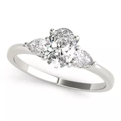 Kennedy Pear Three-Stone Engagement Ring