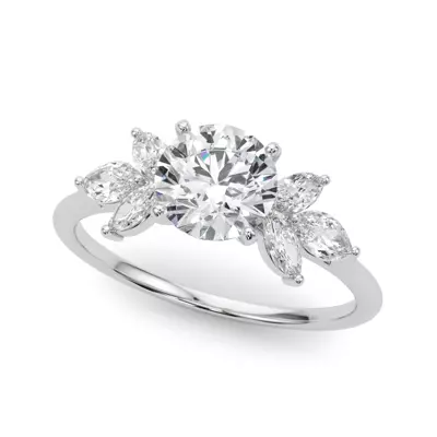 Ada Marquise Diamond Cluster Engagement Ring