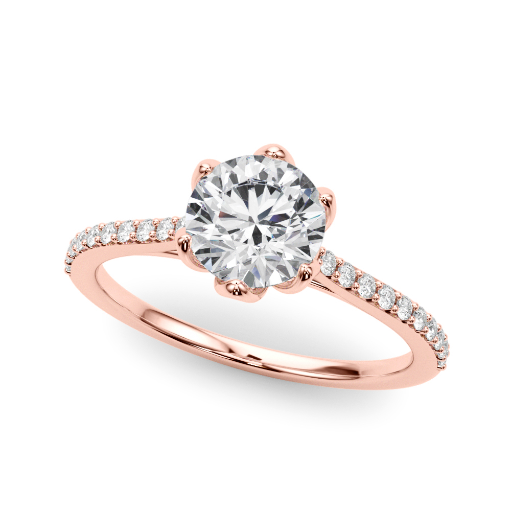 Tulip Pavé Diamond Engagement Ring