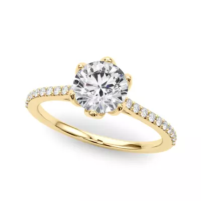 Tulip Pavé Diamond Engagement Ring