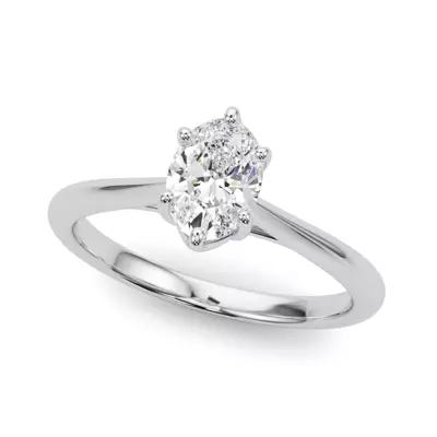 Lakely Oval Diamond Solitaire Engagement Ring