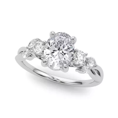 Brigitte Oval Diamond Twist Engagement Ring