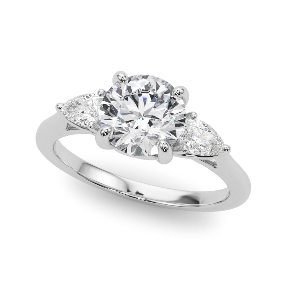 Daphne Pear Three-Stone Diamond Engagement Ring