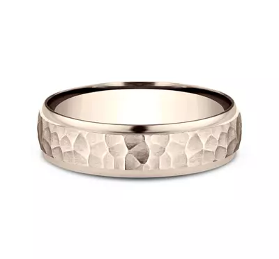 Hammered Drop Edge Comfort-Fit Band (6mm)