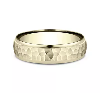 Hammered Drop Edge Comfort-Fit Band (6mm)