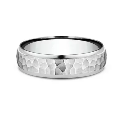 Hammered Drop Edge Comfort-Fit Band (6mm)