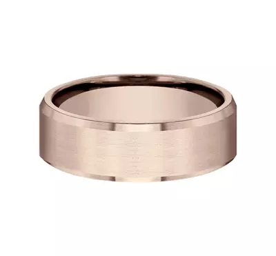 Satin Center Beveled Edge Comfort-Fit Band (7mm)