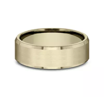 Satin Center Beveled Edge Comfort-Fit Band (7mm)
