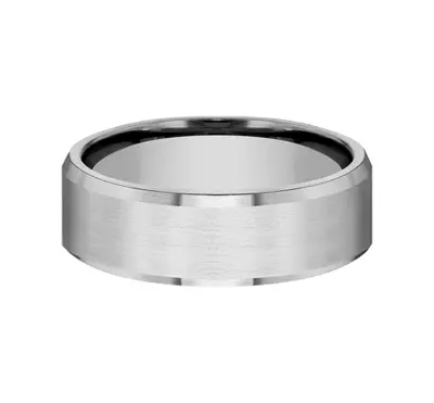 Satin Center Beveled Edge Comfort-Fit Band (7mm)